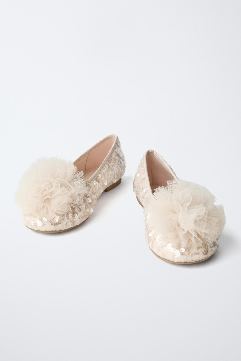 SEQUIN POMPOM BALLET FLATS - Zara фото 3