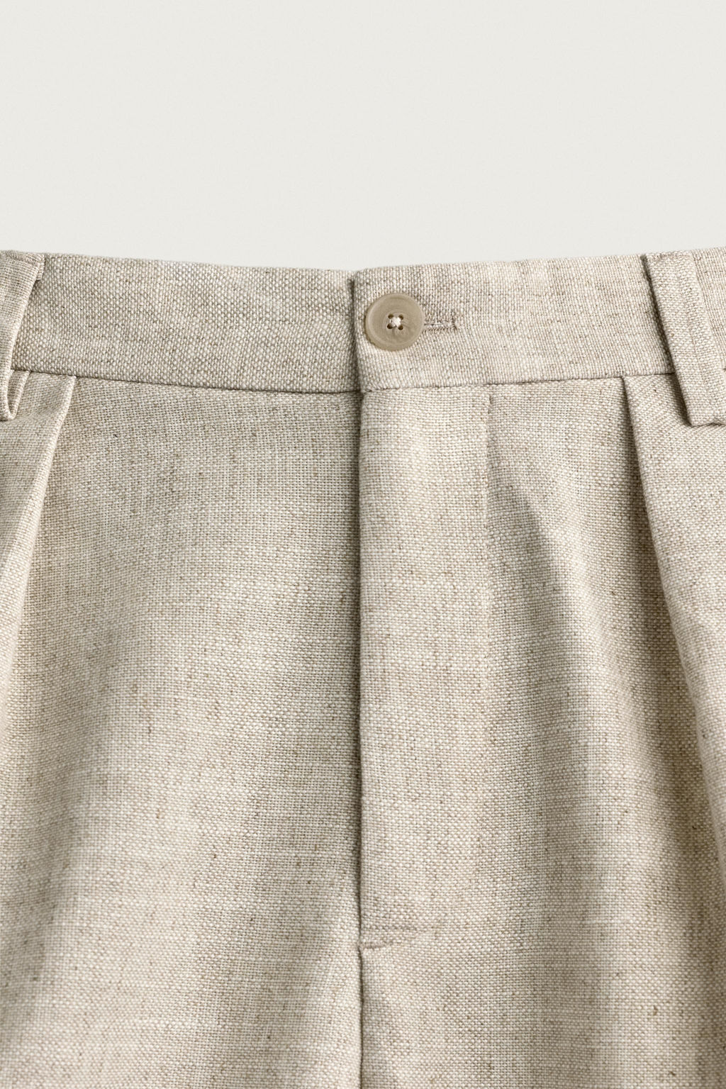 PANTAL?N RELAXED FIT ESTRUCTURA PLIEGUES / Beige claro - Zara фото 8