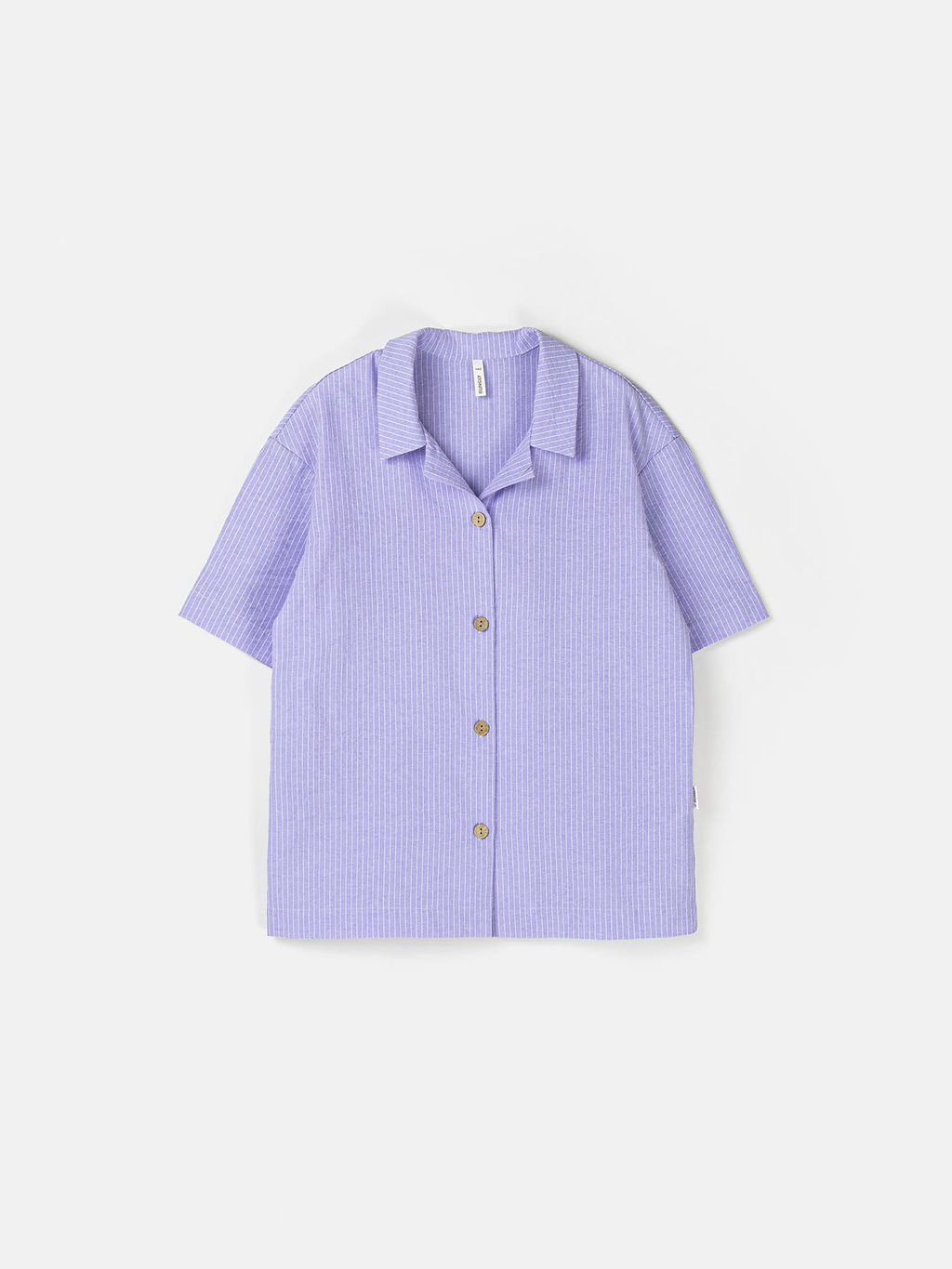Рубашка хлопковая Лаванда с коротким рукавом 7+
