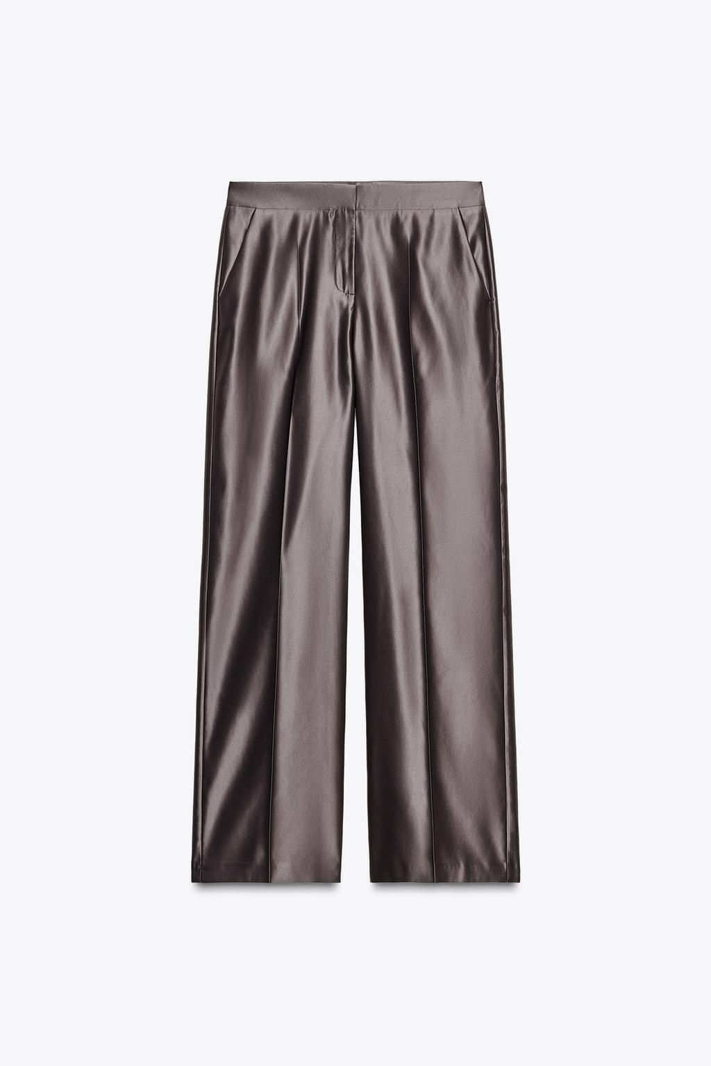 SATIN STRAIGHT-LEG TROUSERS - Zara фото 6