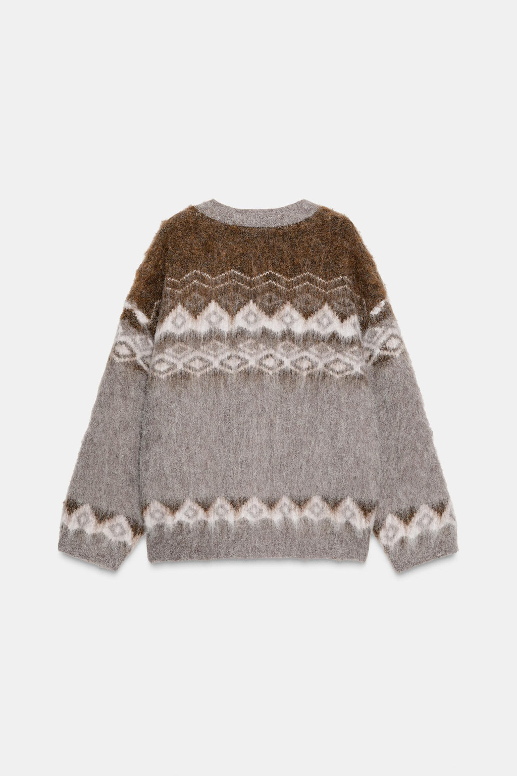 BRUSHED EFFECT JACQUARD KNIT CARDIGAN - Zara фото 4