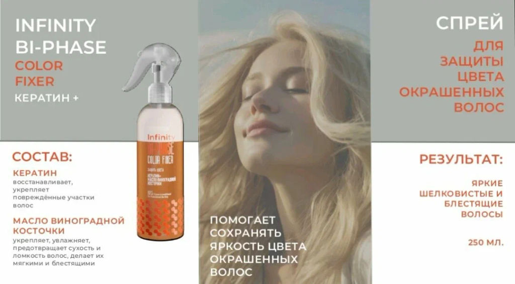 Concept Prof.Спрей двухфазный д/защиты цвета окраш.волос INFINITY Color Fixer 250мл