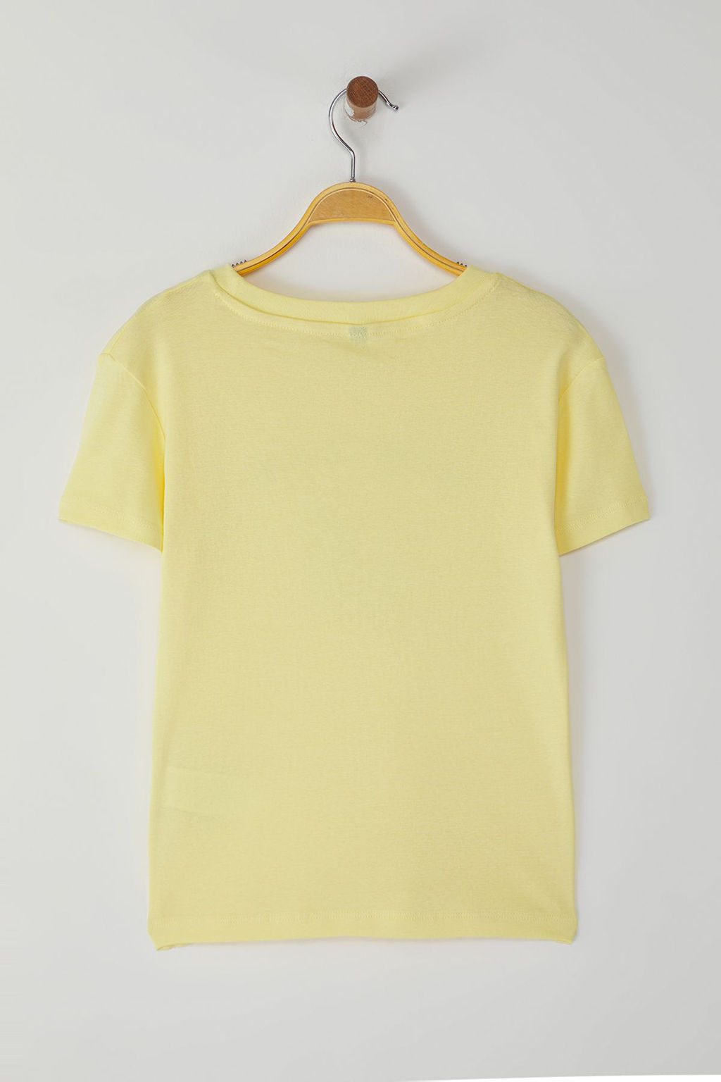 Ac?k Sar? Tavsan Bask?l? Fitted/Vucuda Oturan Orme T-Shirt TWOSS25TS00095