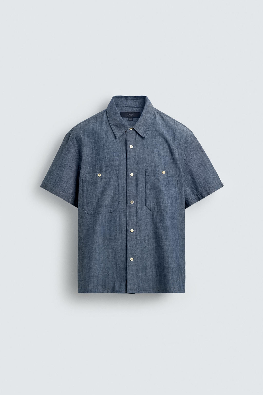 CAMISA CHAMBRAY DENIM / Azul medio - Zara фото 6