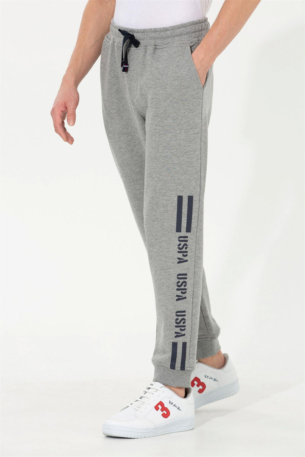 Мужские серые меланжевые спортивные штаны - U.s. polo assn фото 2