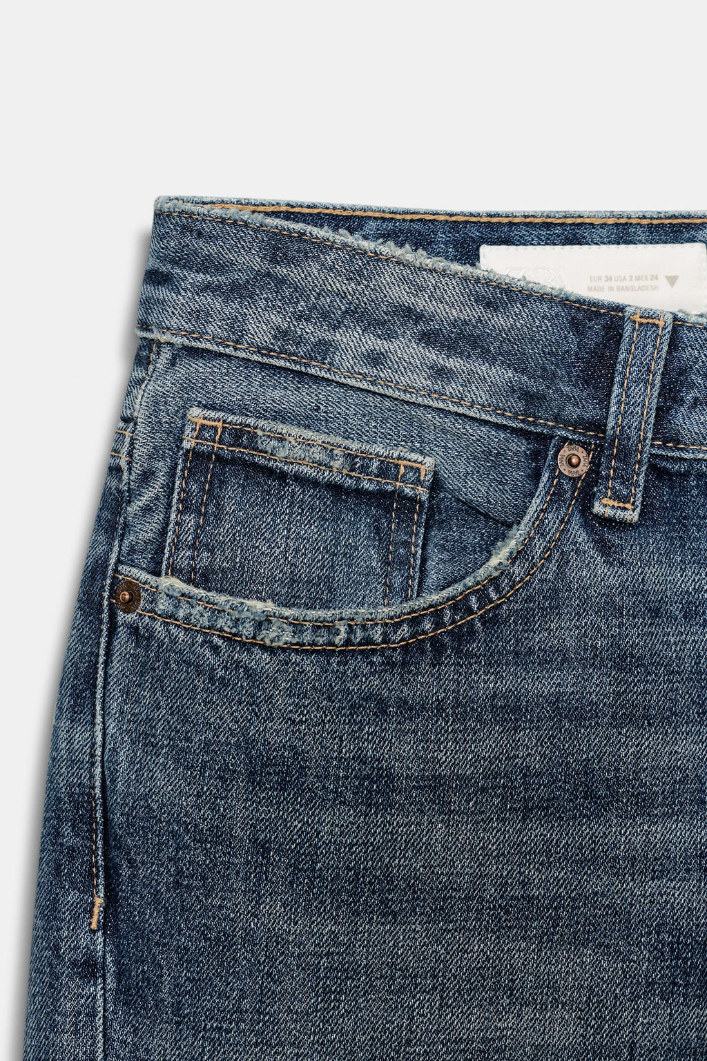 JEANS TRF CROPPED TIRO MEDIO / Marino - Zara фото 7