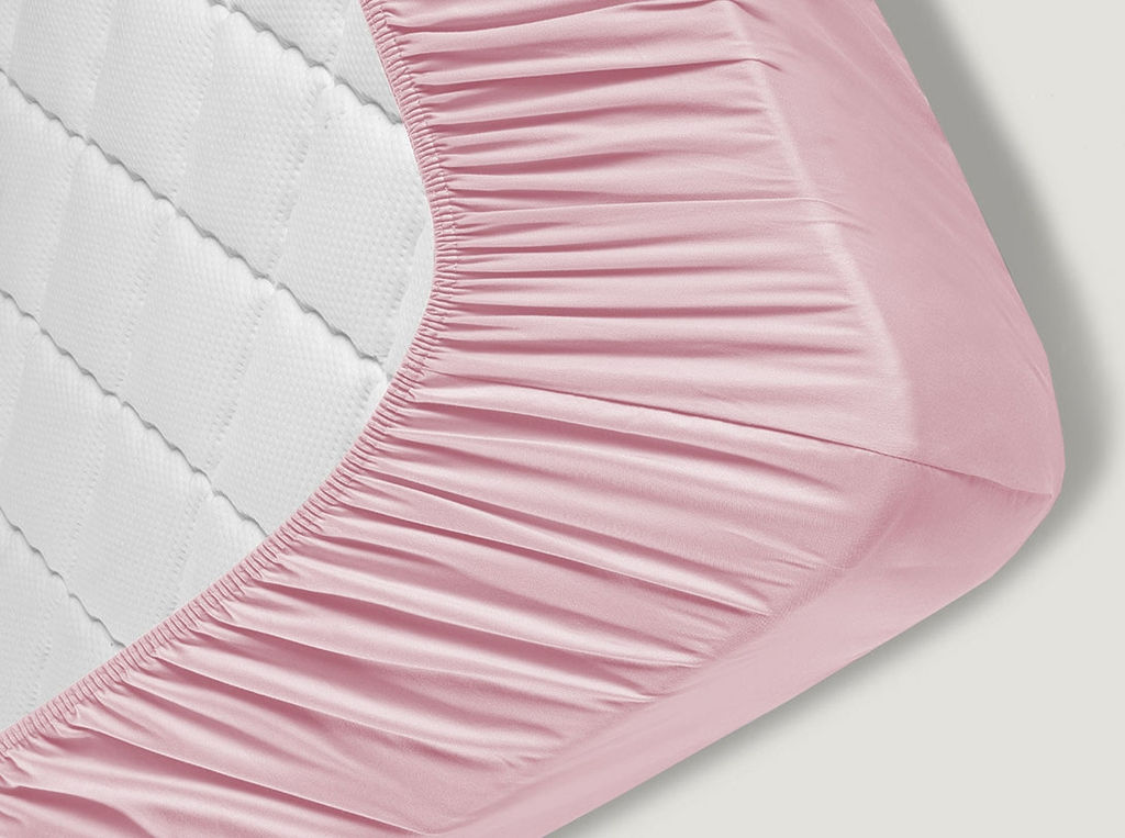 3969-БЧ Простыня на резинке сатин 220*200*25 рис. 12-2903 цв. розовый