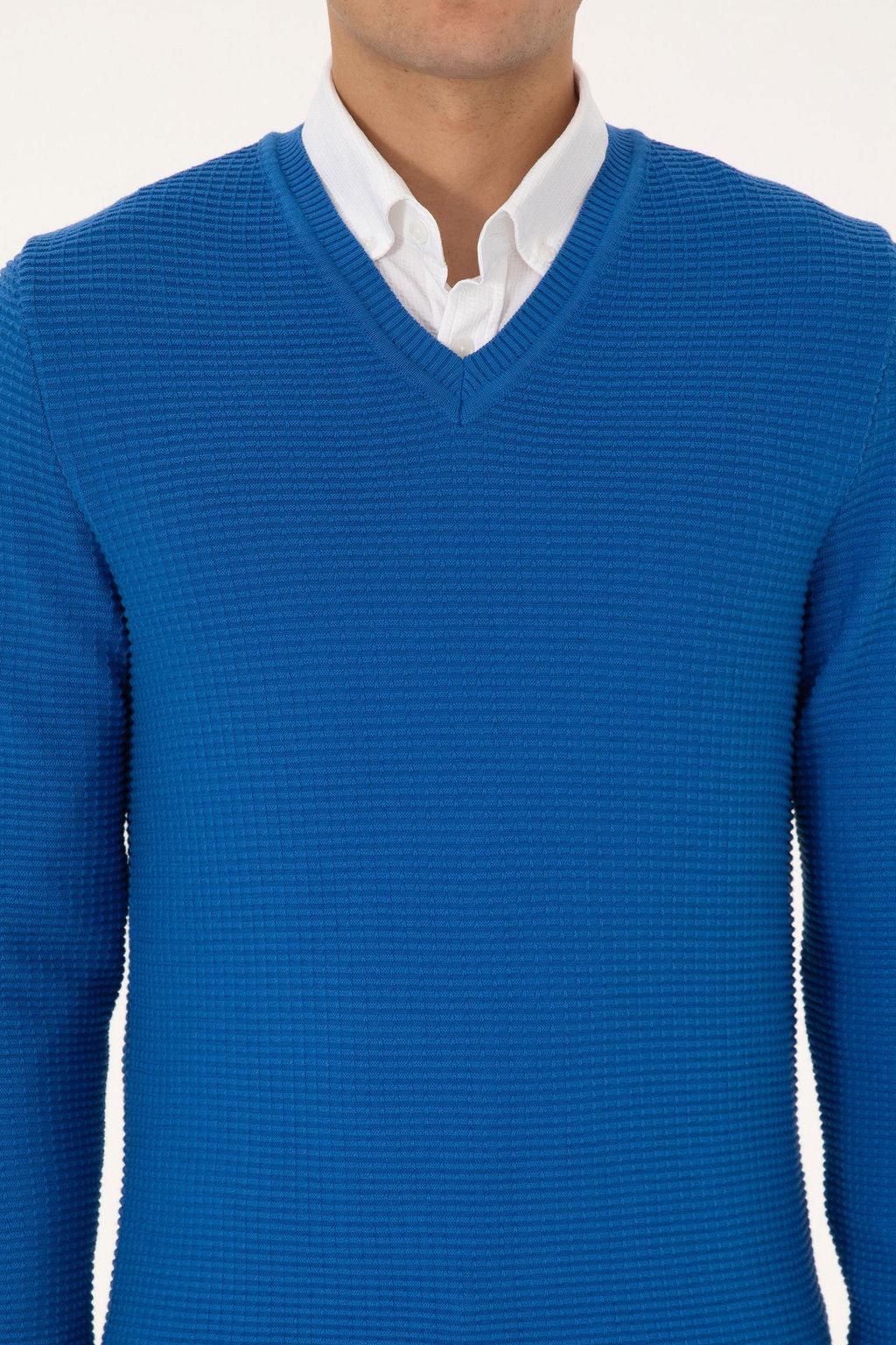 Erkek Regular Fit V Yaka Saks Kazak - U.s. polo assn фото 6