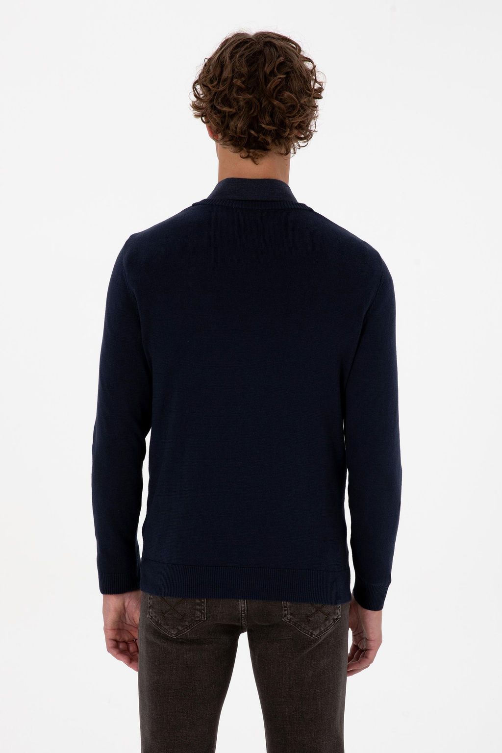 Erkek Slim Fit V Yaka Lacivert Basic Triko Kazak - U.s. polo assn фото 5