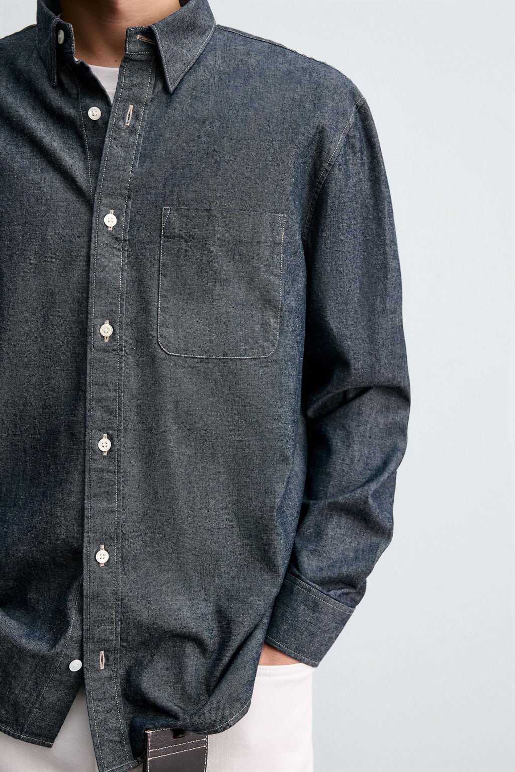 RELAXED FIT DENIM SHIRT - Zara фото 7