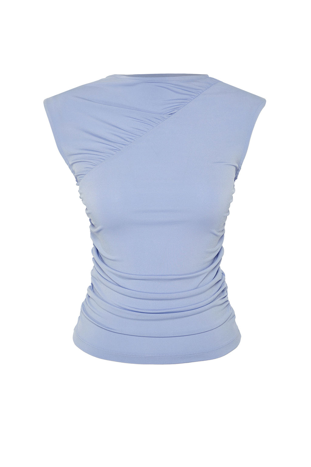 Mavi Fitted/Vucuda Oturan Buzgulu Esnek Orme Bluz TWOSS24BZ00493 - Trendyolmilla фото 7