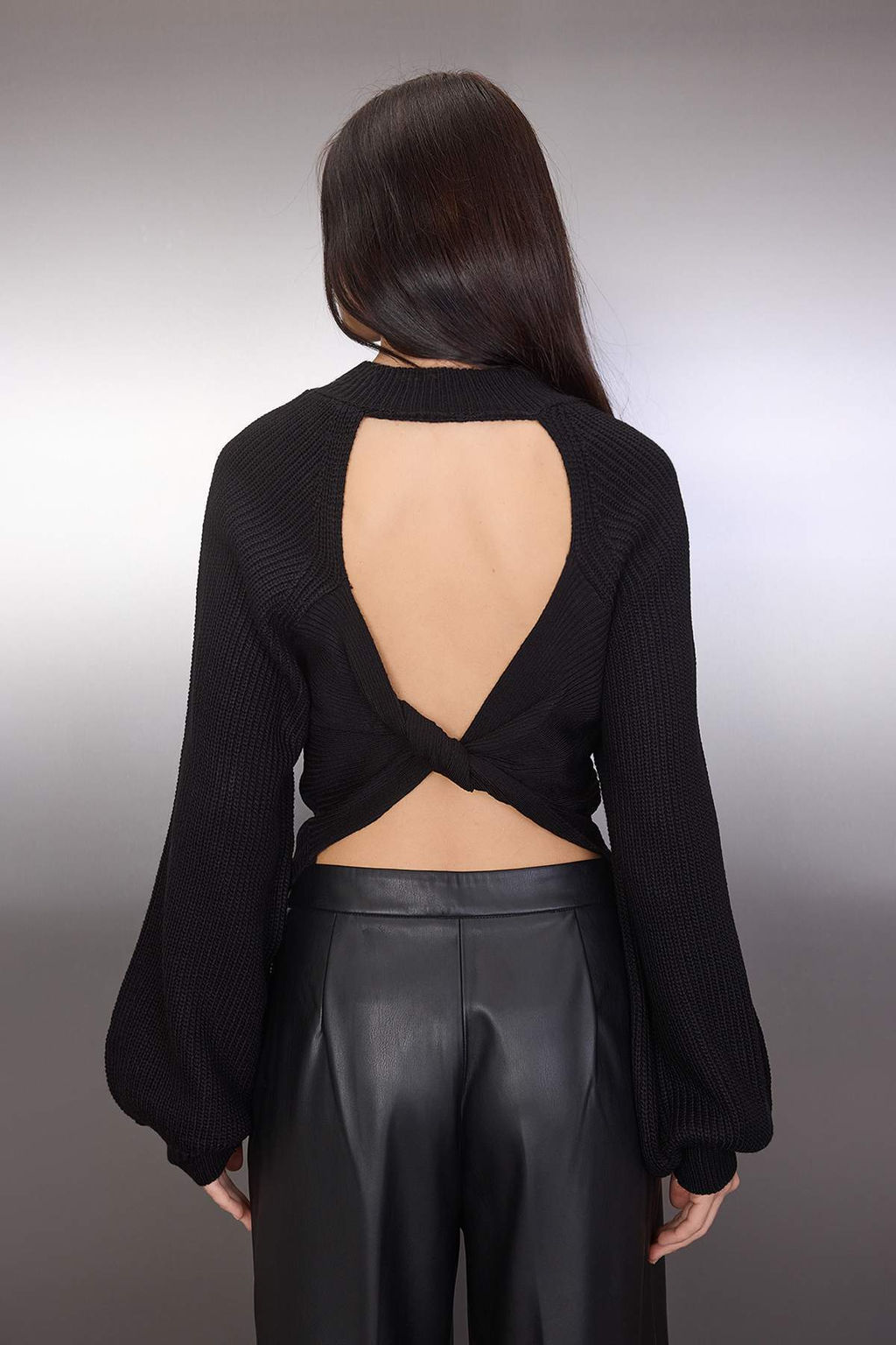 Wardrobe Essentials Antrasit Fitted/Vucuda Oturan Fitilli Triko Kazak | TWOAW26KZ00083 - Trendyolmilla фото 16