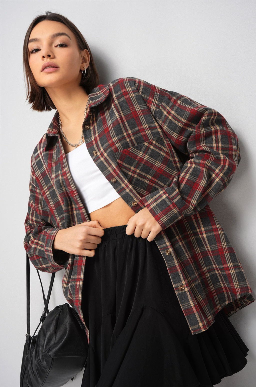 Рубашка женская в клетку Happyfox