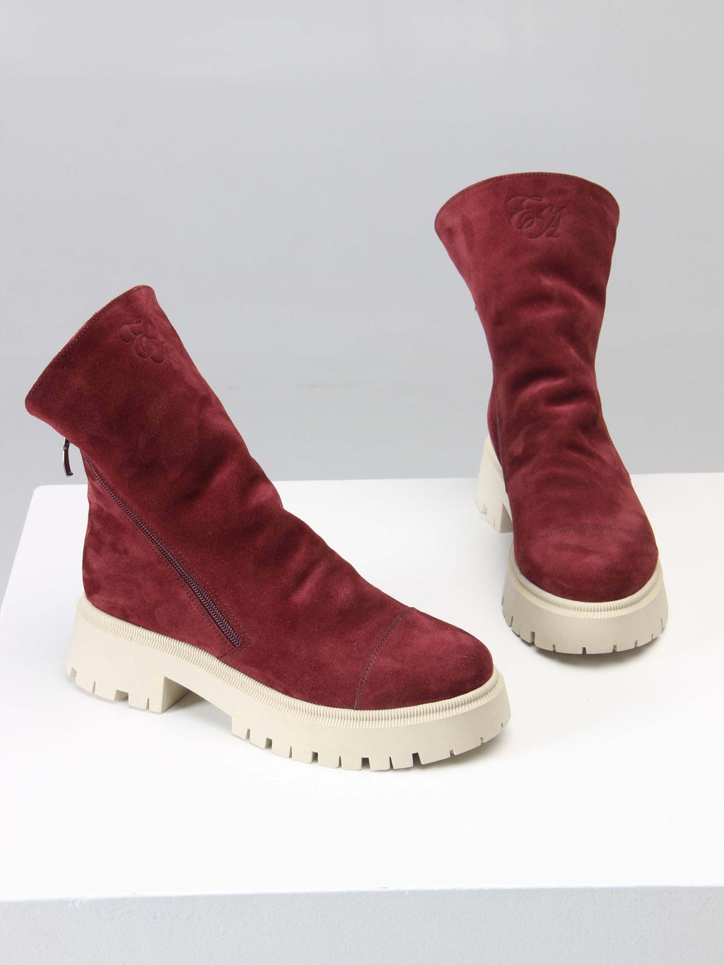 Ботинки 233.2094be. Бордо замша/Шерсть