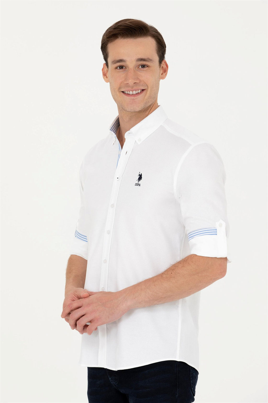 U. S. Polo Assn Мужская белая рубашка с длинным рукавом - U.s. polo assn фото 10