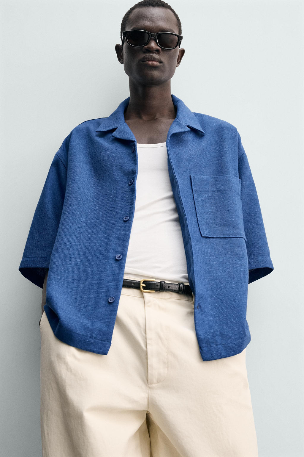 CAMISA BOXY FIT ESTRUCTURA / Azul?n - Zara фото 5