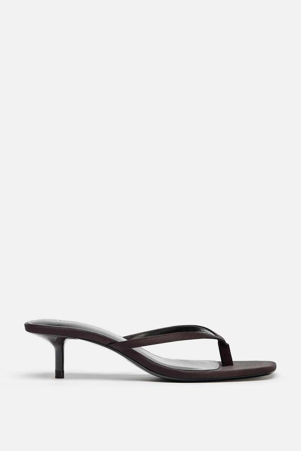 SATIN KITTEN-HEEL SANDALS - Zara фото 10