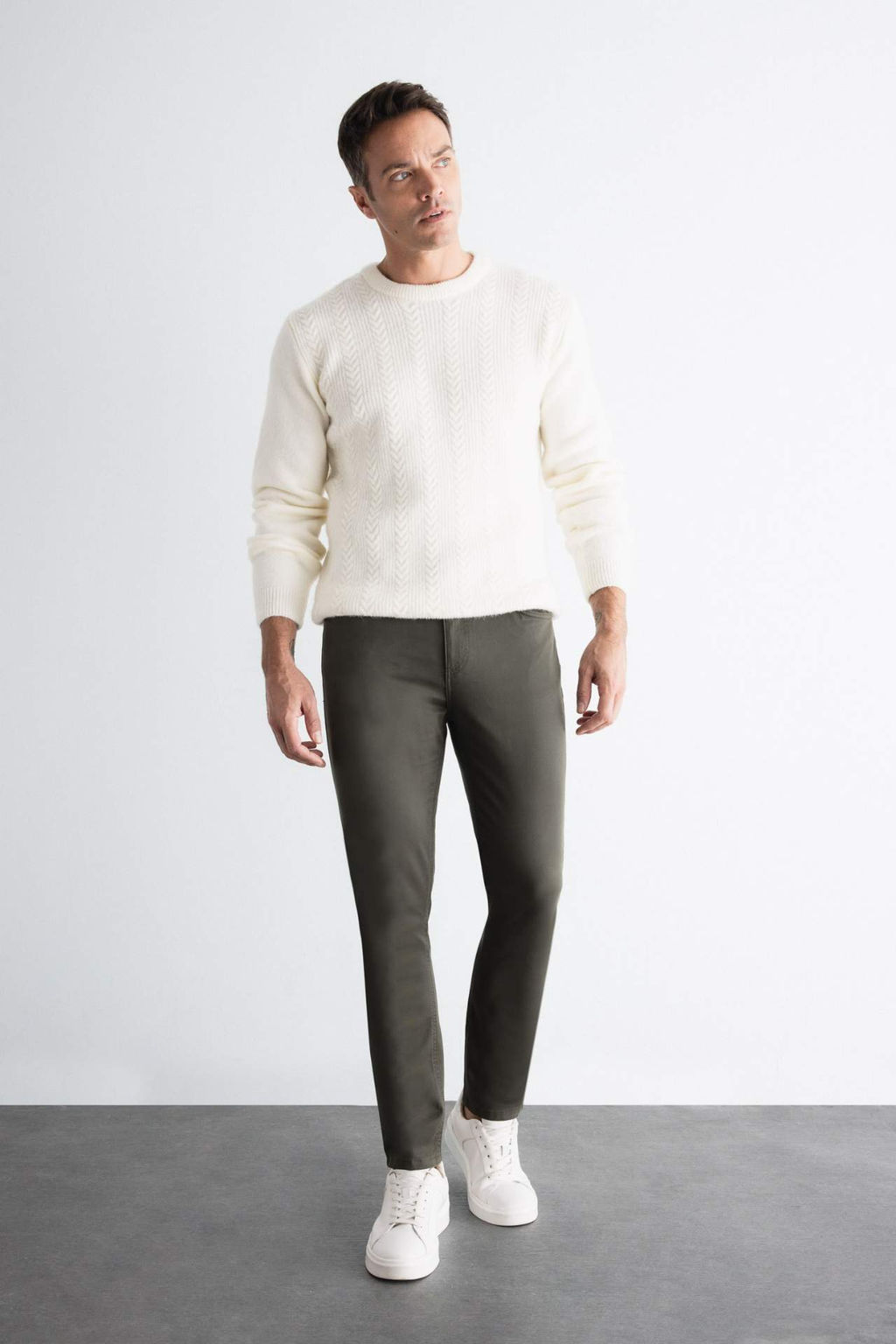 Chino Kanvas Pantolon Slim Fit Dar Kesim Pamuklu Esnek Dar Paca - Defacto фото 6