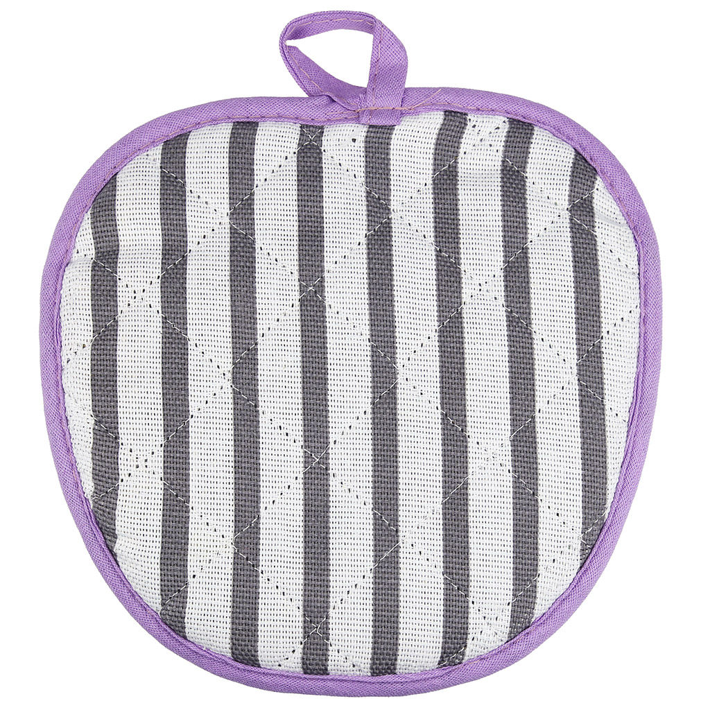 Прихватка с запахом 19х19см Лайн-3, форма Яблоко, рогожка 171г/м2, хлопок 100%, наполнитель - ватин 280г/м2, на пластмассовом подвесе, Домашняя мода (Россия)  фото 3