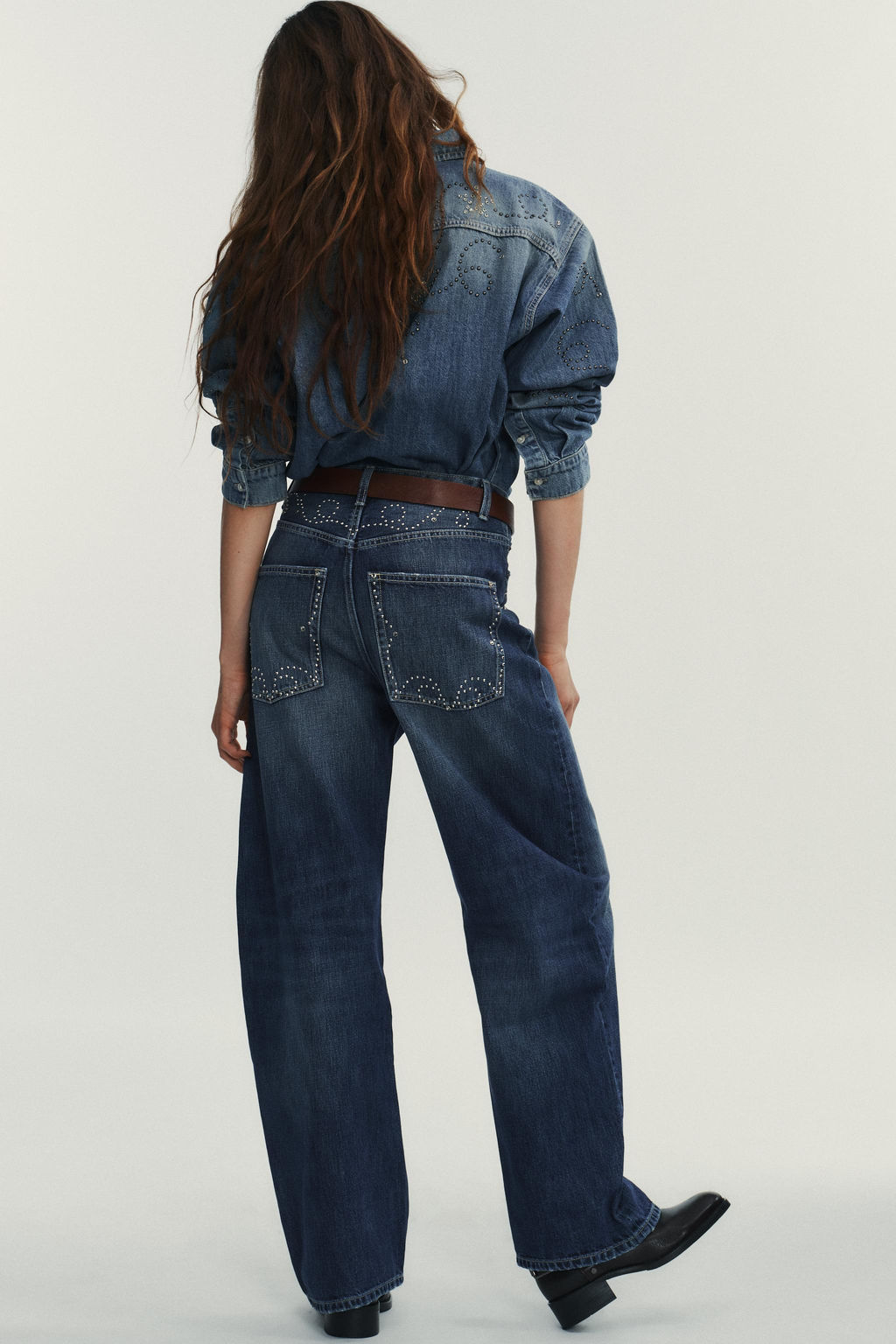 TRF JEANS WITH METAL STUDS