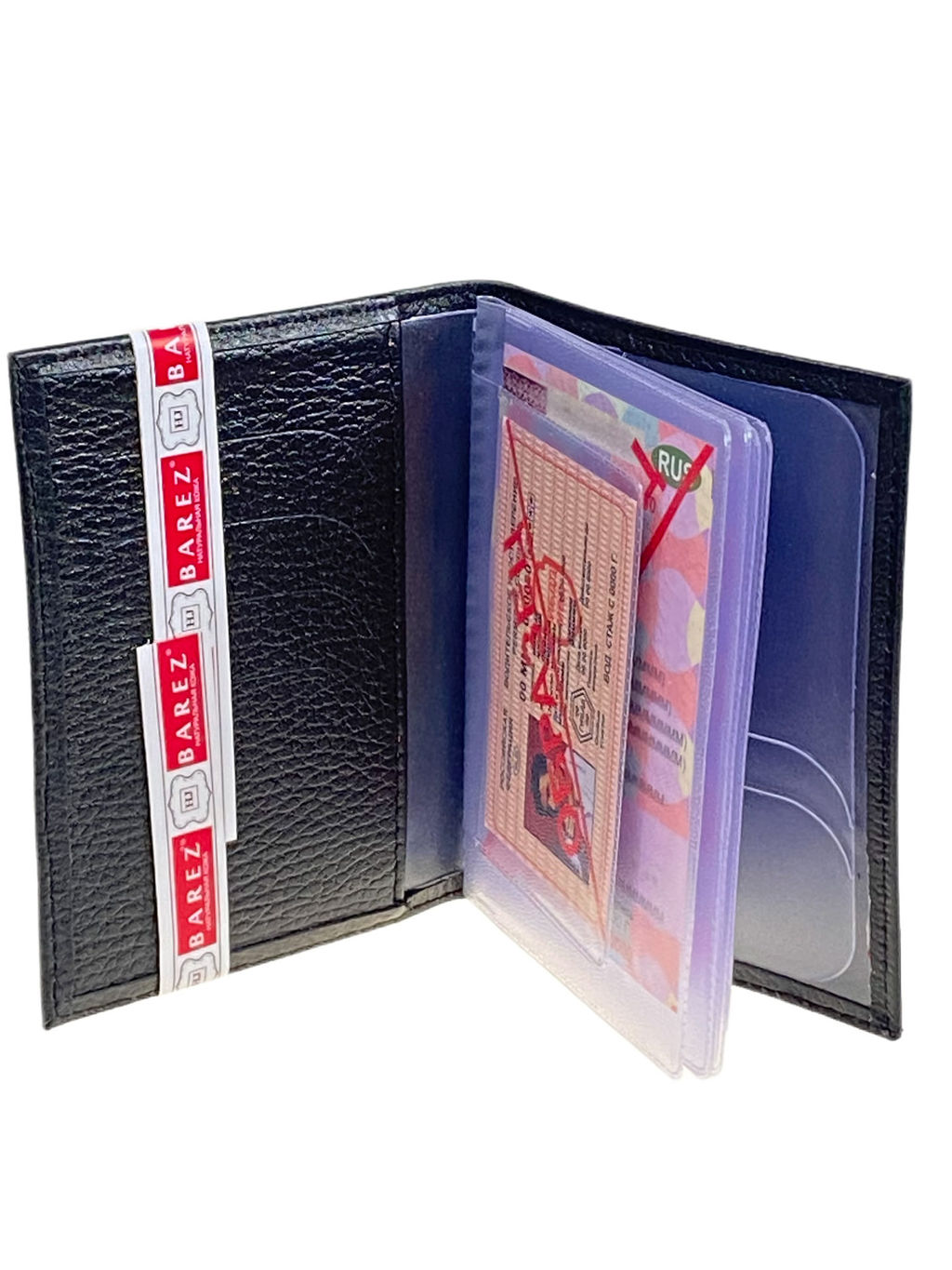 Обложка для автодокументов из искусственной кожи, цвет черный - Greta фото 2