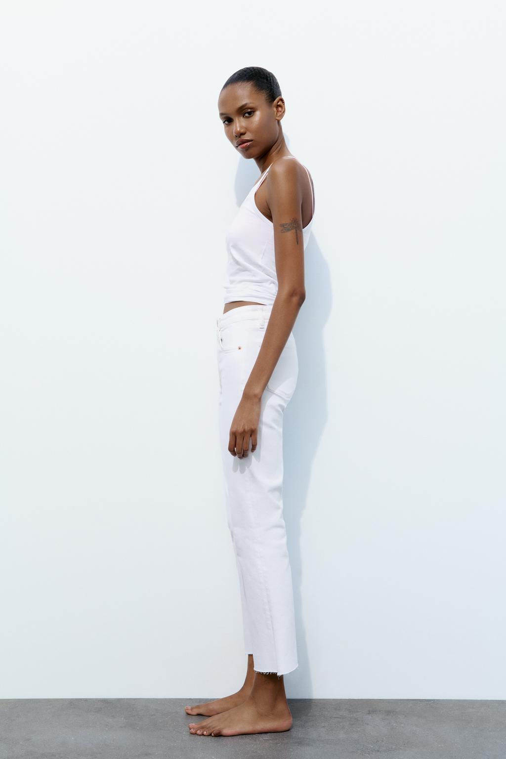 TRF CROPPED FLARE HIGH-WAIST JEANS - Zara фото 9