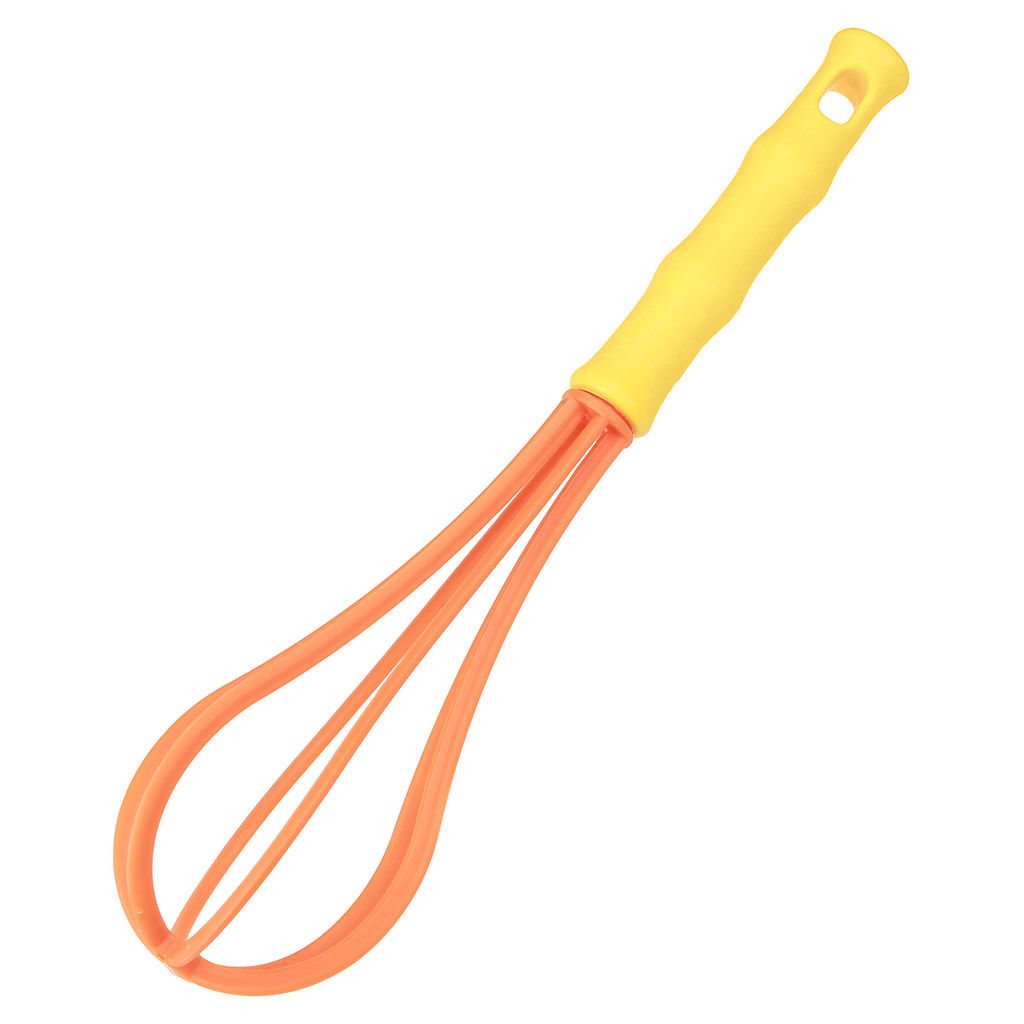 Венчик для тефлоновой посуды пластмассовый "Фестиваль" 30х7х7см, цвет - желто-оранжевый (Китай)