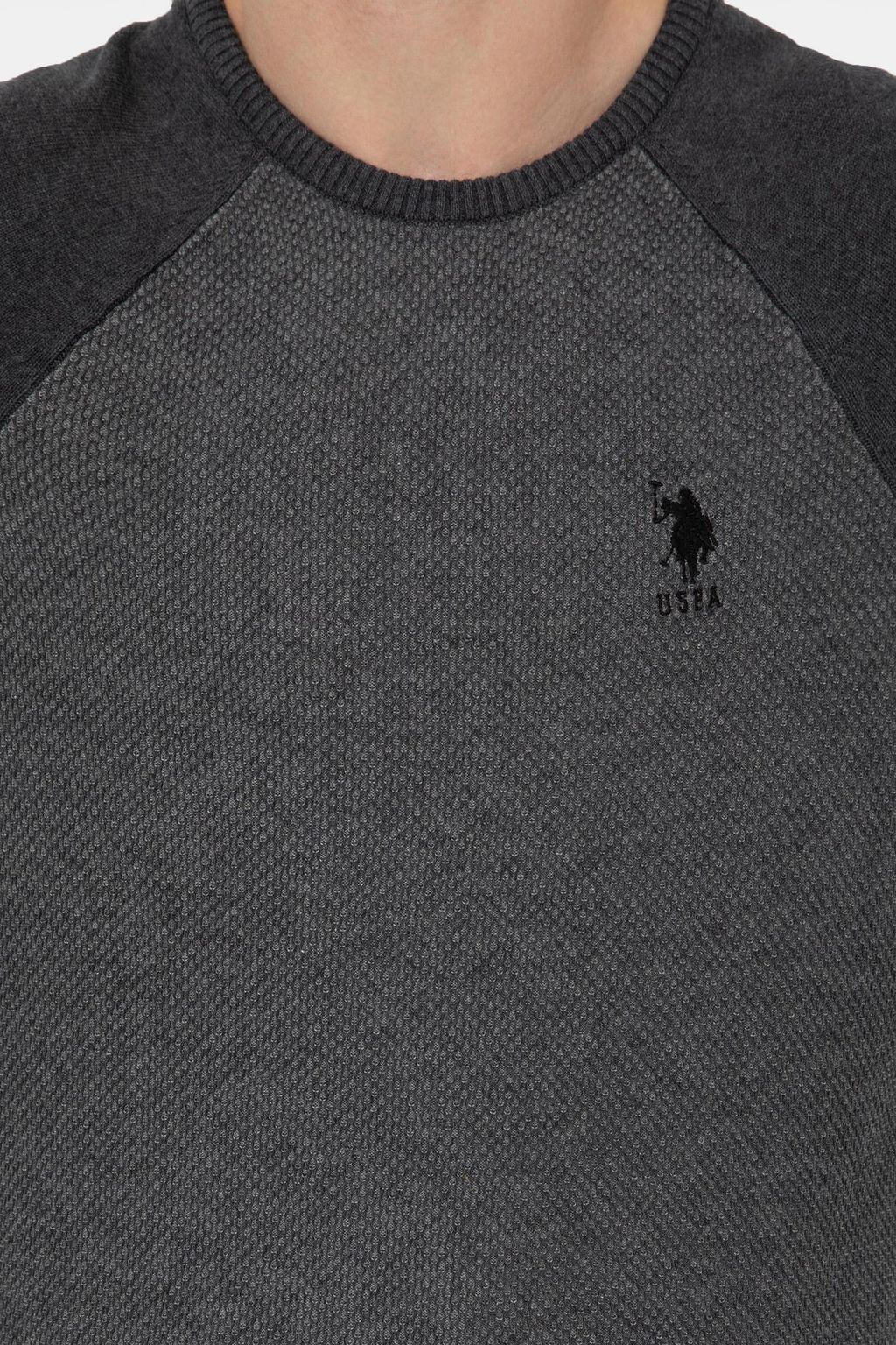 U. S. Polo Assn Мужской свитер антрацитового меланжа - U.s. polo assn фото 6