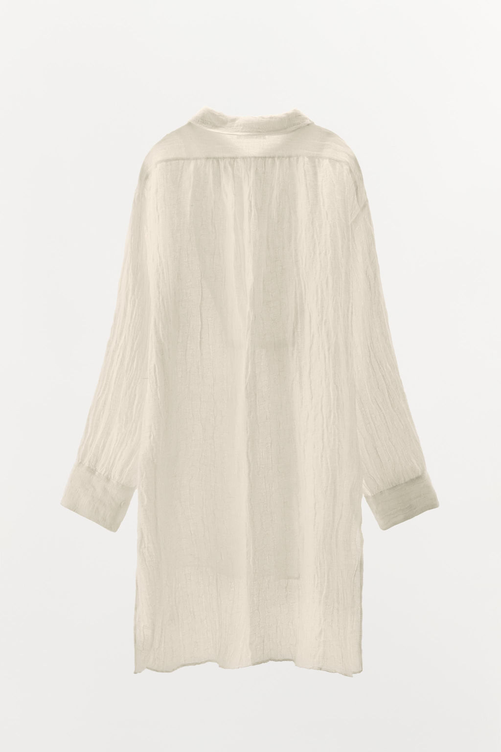 LIMITED EDITION CREASED-EFFECT LINEN BLEND SHIRT - Zara фото 17