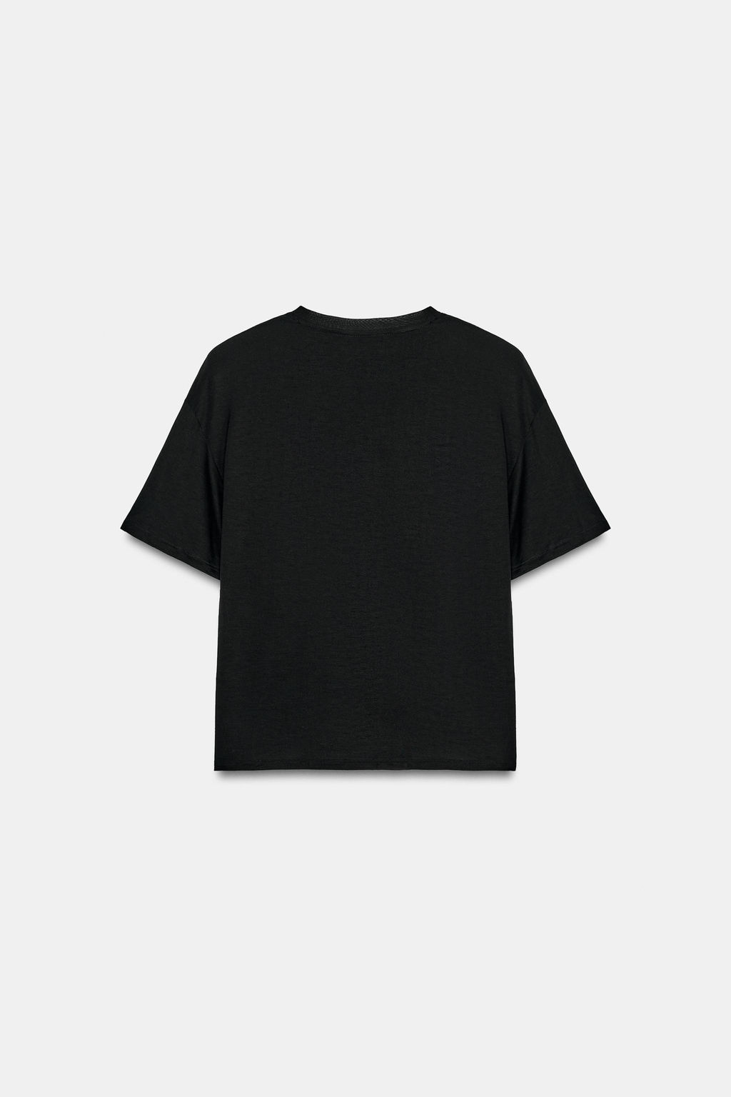 CAMISETA FLUIDA HOMBRERAS / Negro - Zara фото 5