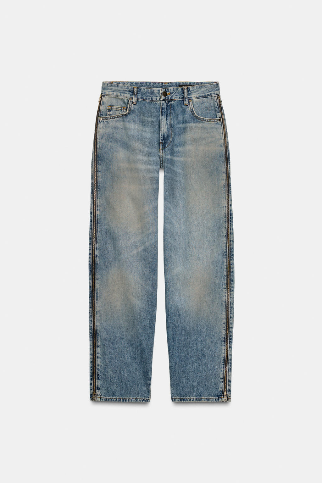 ZW COLLECTION MID-WAIST JEANS WITH ZIPS LIMITED EDITION - Zara фото 11