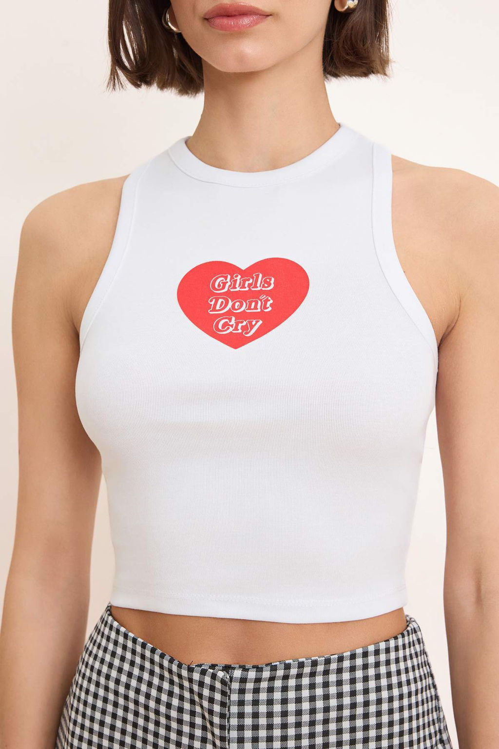 Ekru Kalp Fitted/Vucuda Oturan Halter Yaka Kolsuz Pamuklu Esnek Orme Atlet TWOSS26AL00060 - Trendyolmilla фото 3