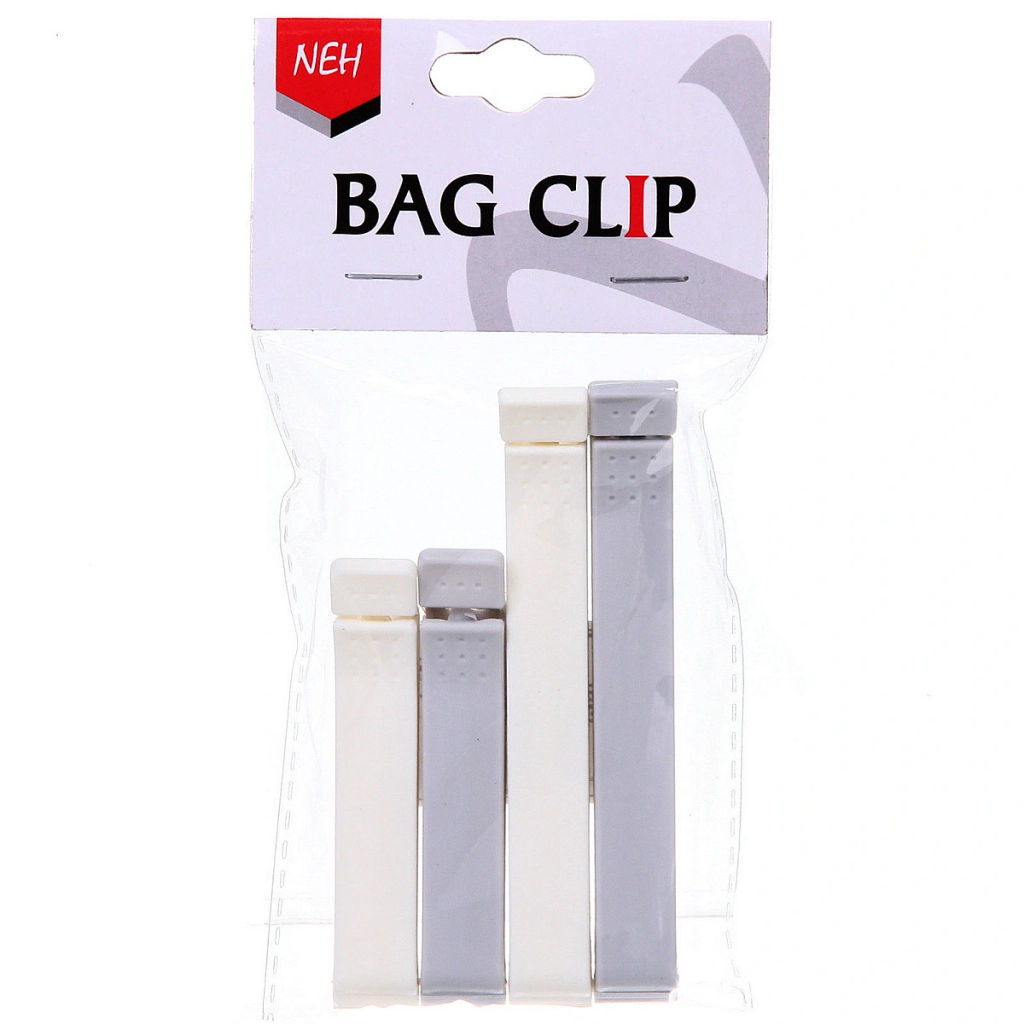 Цена за 5 шт. Зажим для пакета 4шт (2шт*10,5см,2шт*8см)