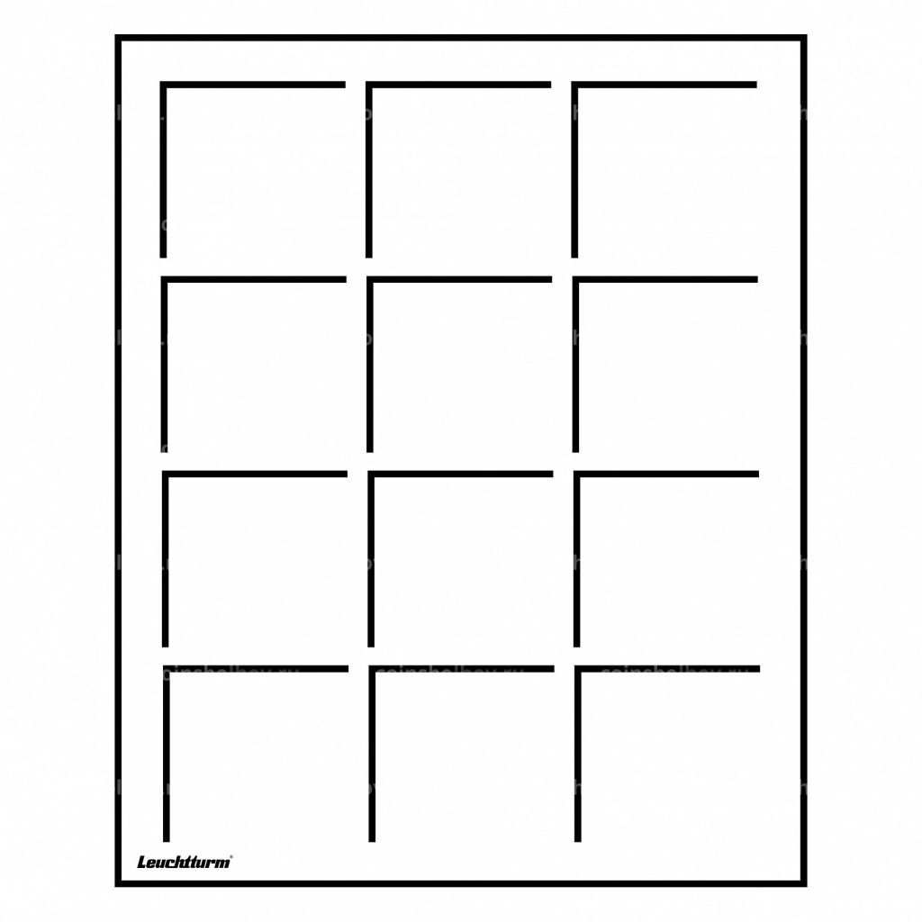 Планшет на 12 ячеек для монет диаметром 48 мм формат S (упаковка 2 штуки) Синий LEUCHTTURM 329178