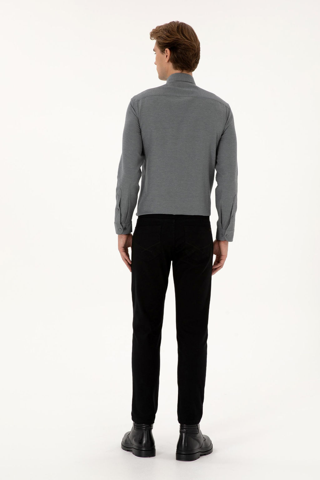 Erkek Slim Fit Siyah Kanvas / Chino Pantolon