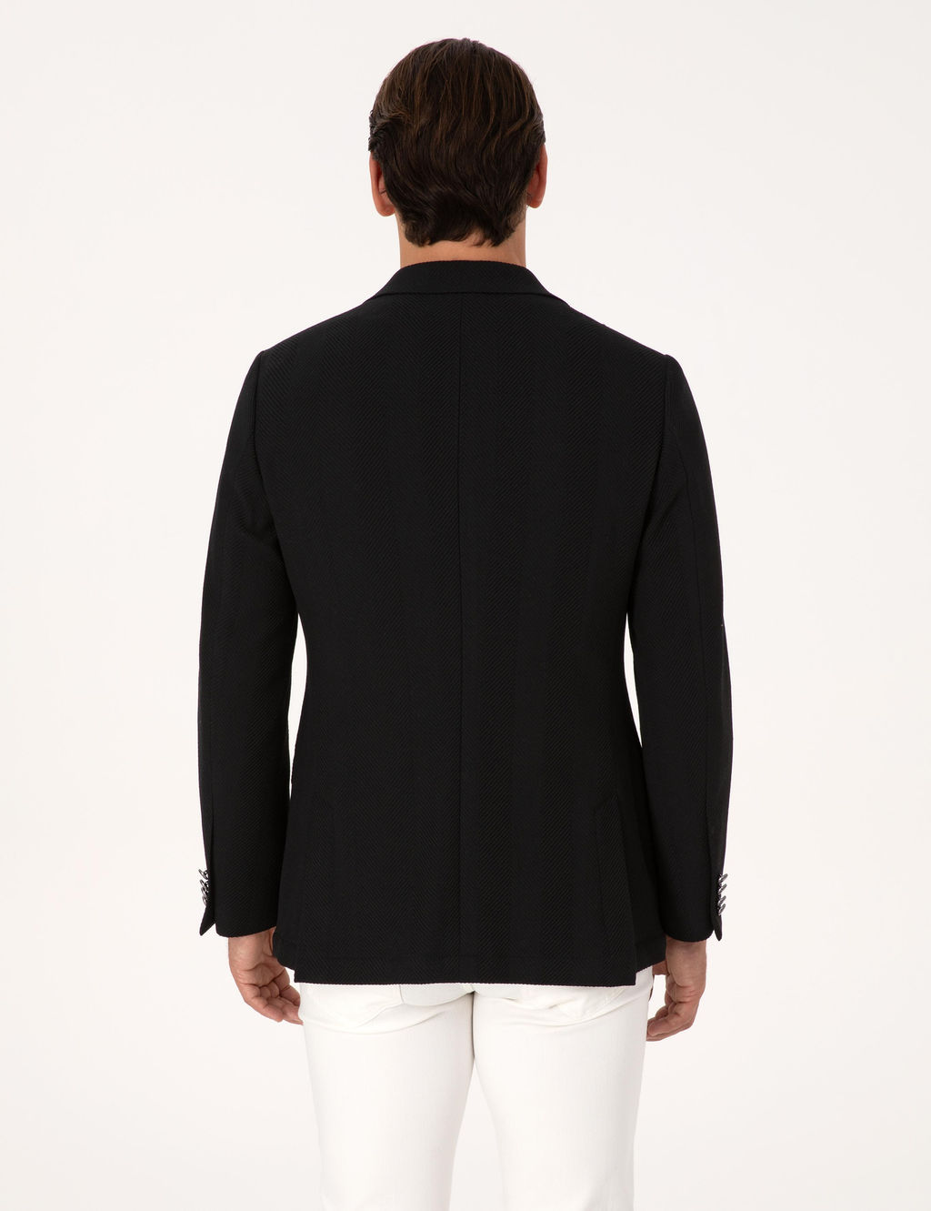 Siyah Slim Fit Y_n Kar___ml_ K_rlang__ Yaka Bal_k S_rt_ Blazer Ceket - Cacharel фото 5