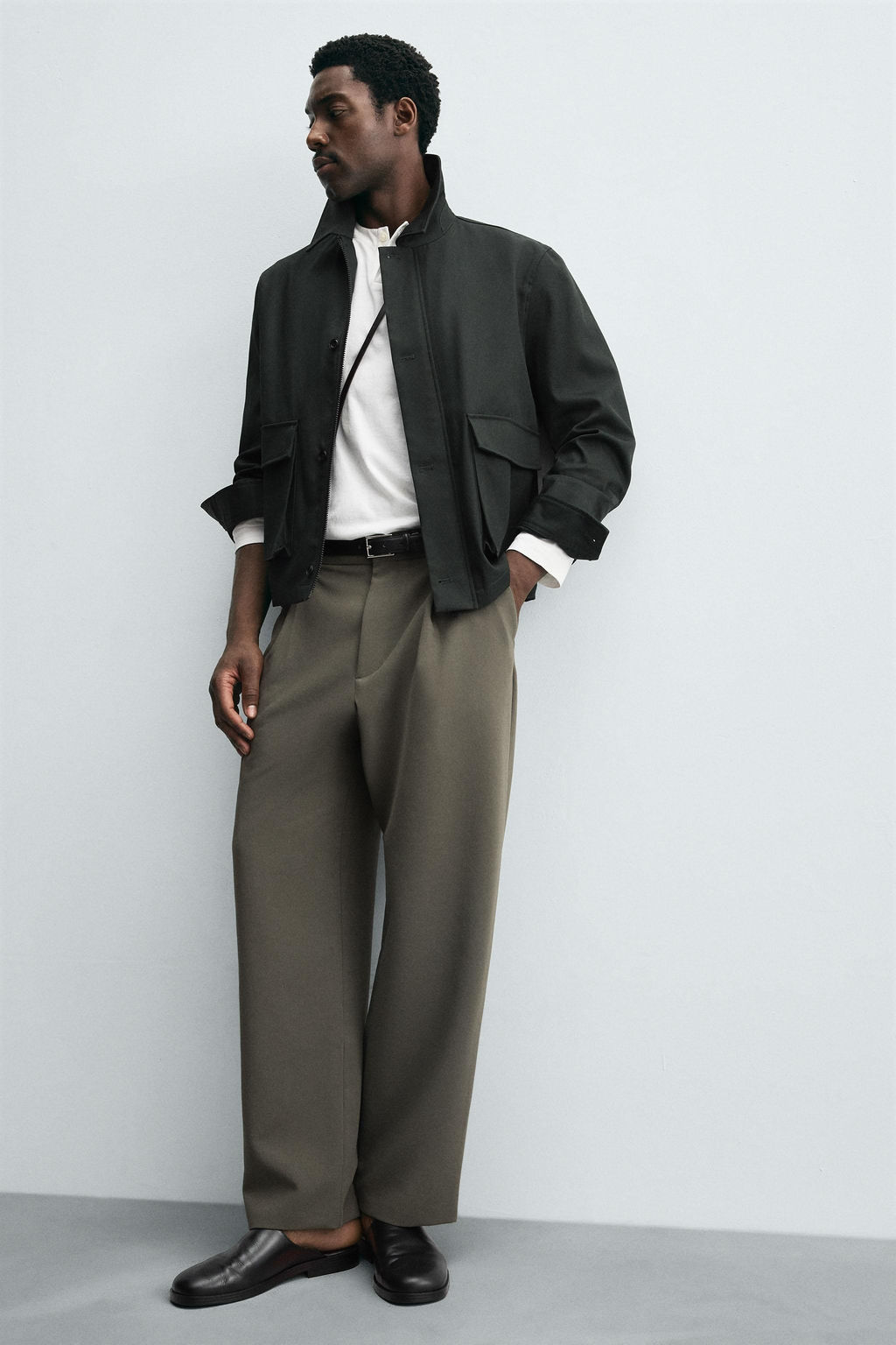 RELAXED FIT PLEATED TROUSERS - Zara фото 6