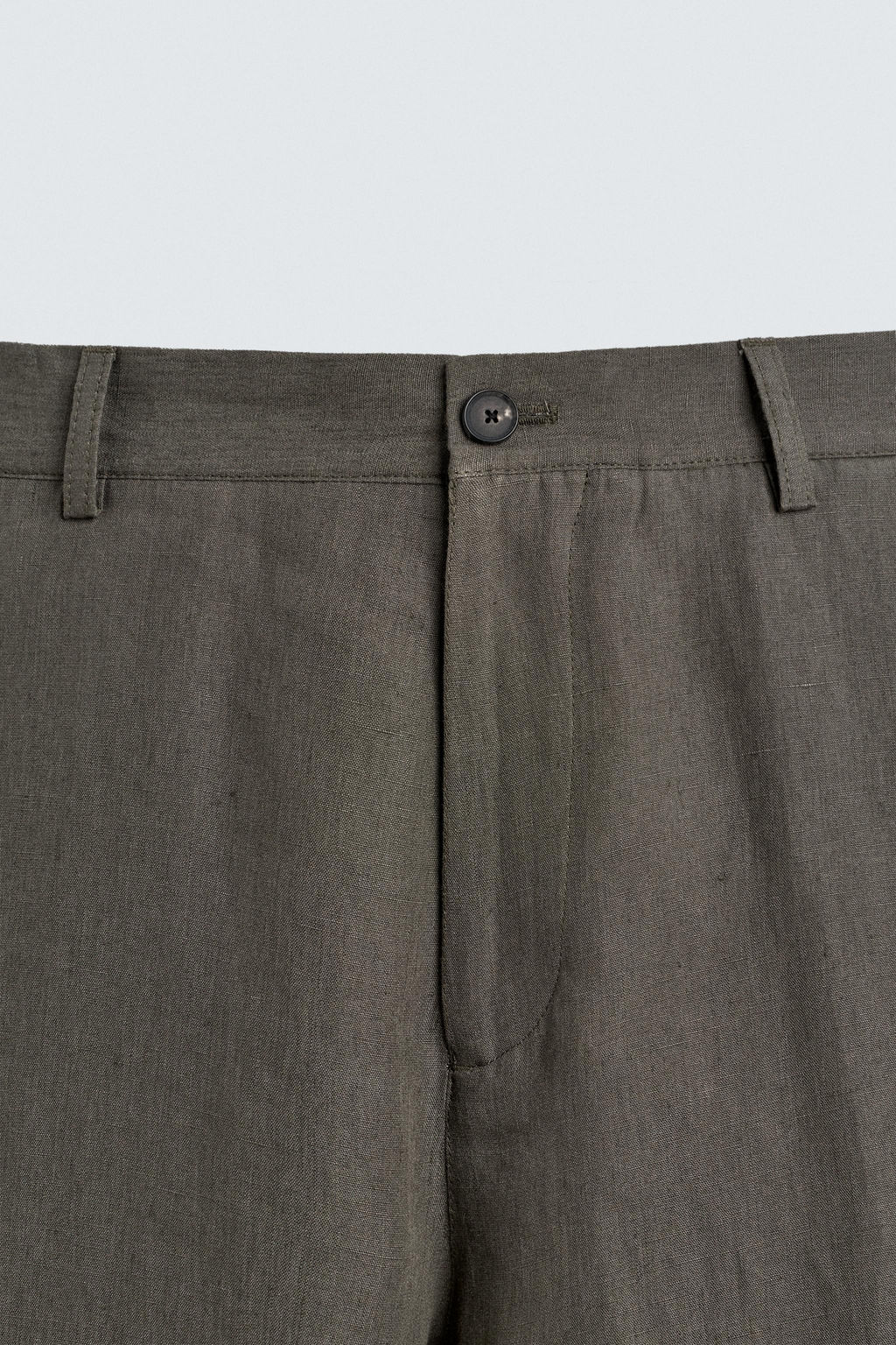 PANTAL?N STRAIGHT FIT 100% LINO LIMITED EDITION / Verde gris - Zara фото 9