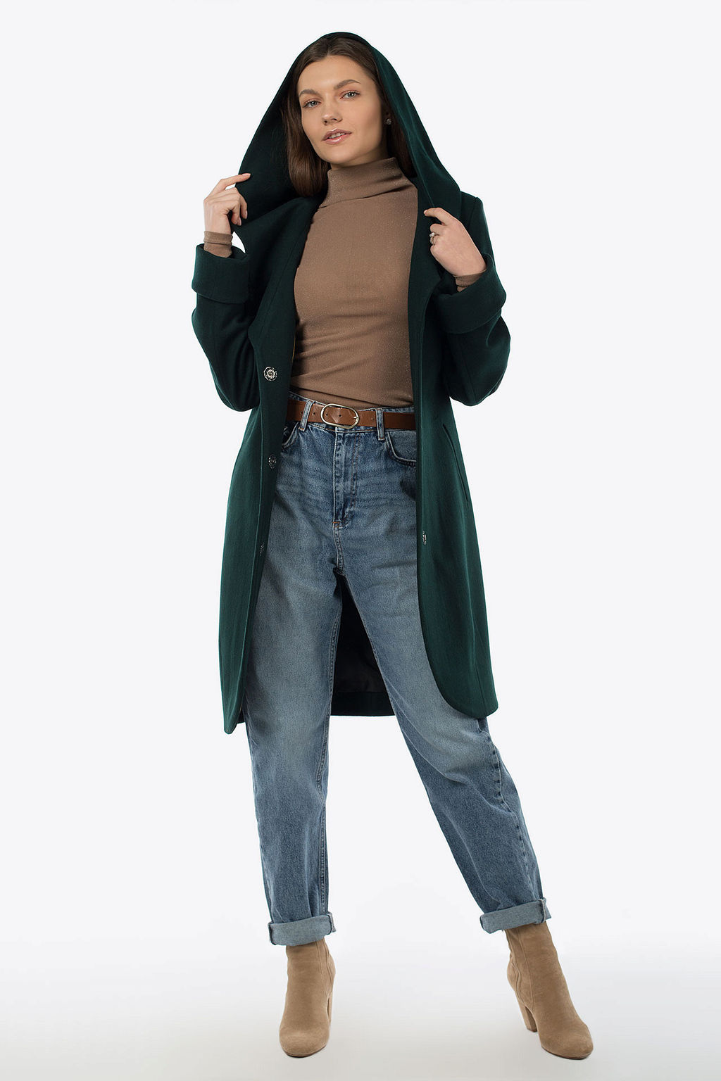 01-07658 Пальто женское демисезонное(пояс) - El podio фото 3