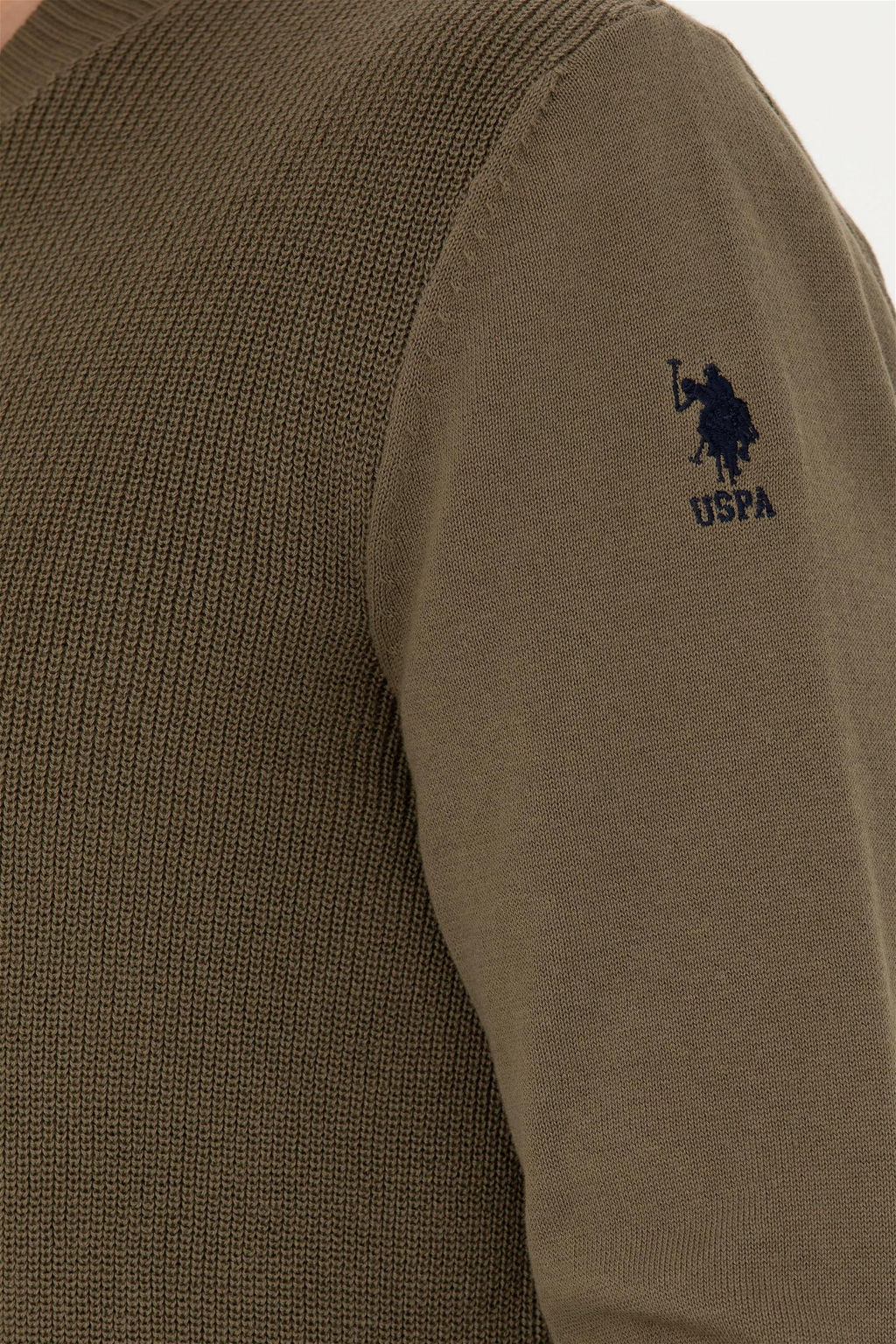 Мужской базовый трикотажный кардиган цвета хаки - U.s. polo assn фото 7