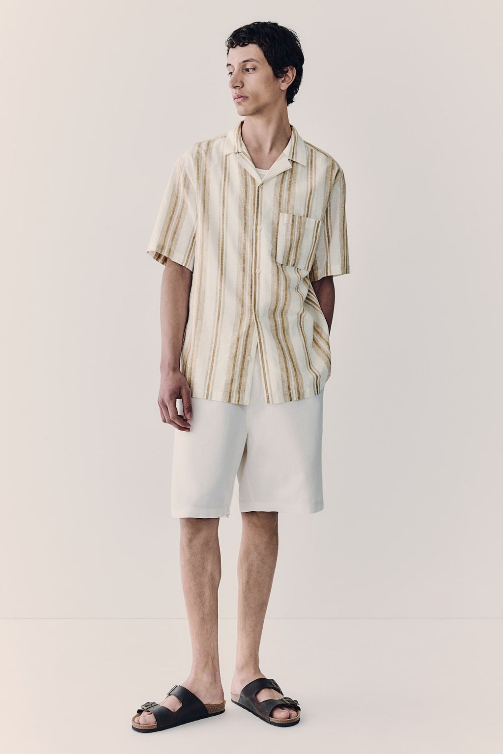 Camisa resort en mezcla de lino Regular Fit - H&m фото 3
