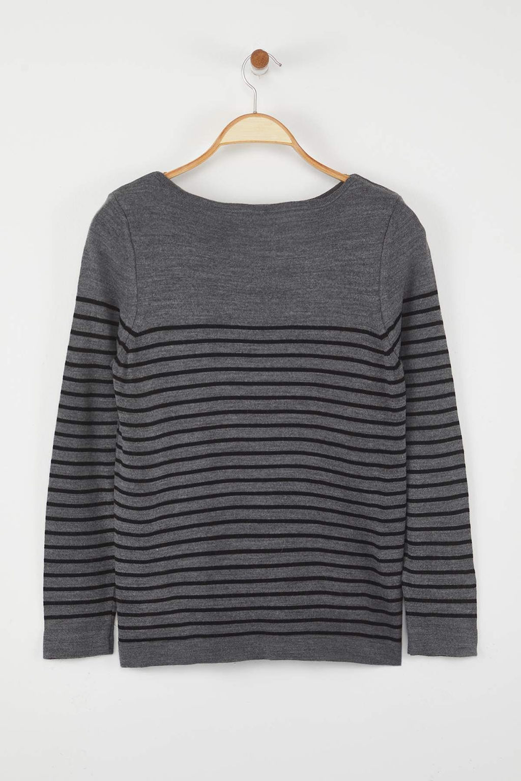 Antrasit Basic Cizgili Triko Kazak TWOAW23KZ01846 - Trendyolmilla фото 6