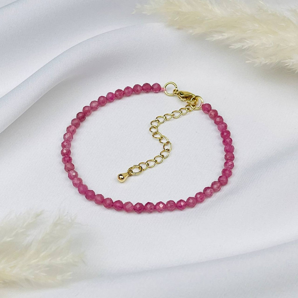 Браслет из розового Турмалина 17 см +