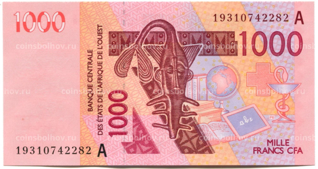 1000 франков 2003 года Кот д-Ивуар (буква А)
