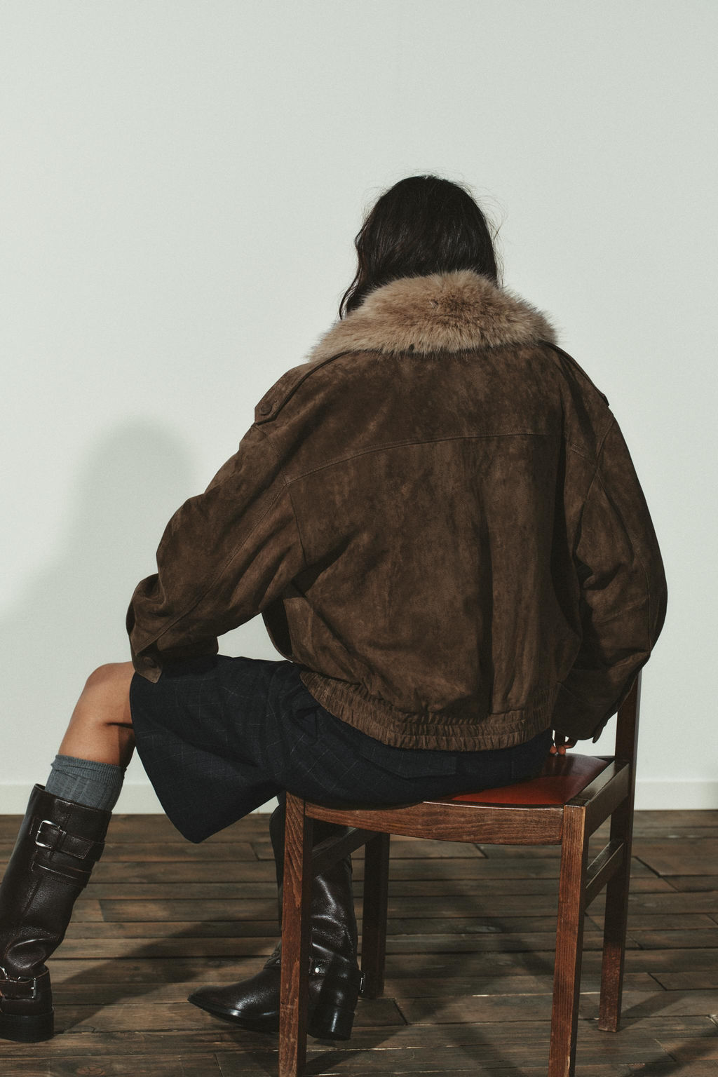 100% SHEEPSKIN SUEDE LEATHER JACKET - Zara фото 4