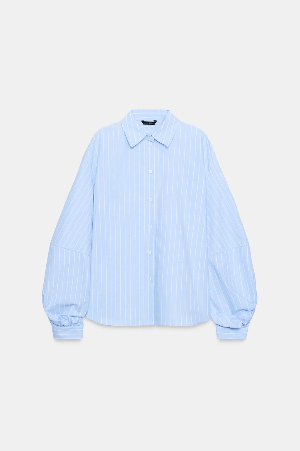 CAMISA RAYAS MANGA ABULLONADA / Azulina - Zara фото 6