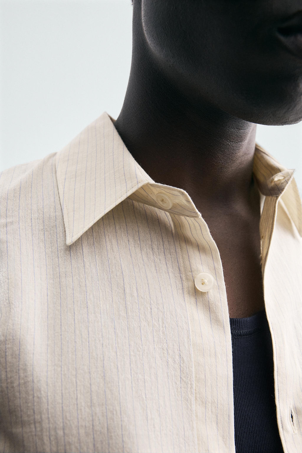 STRIPED COTTON-VISCOSE SHIRT - Zara фото 16