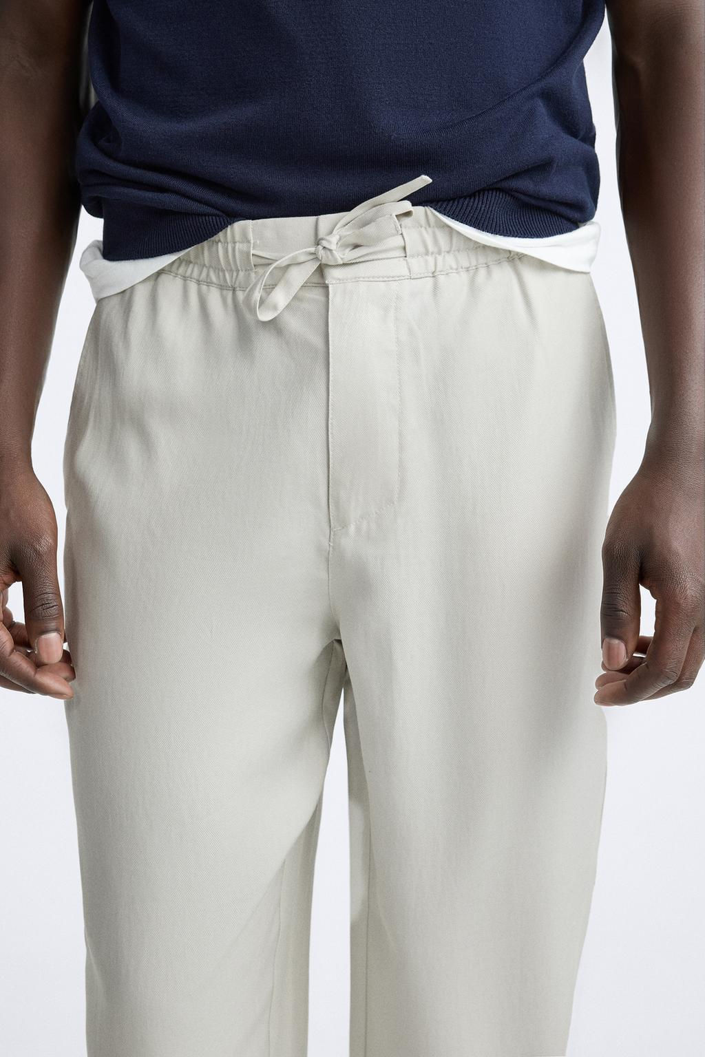 LYOCELL JOGGER WAIST TROUSERS - Zara фото 16