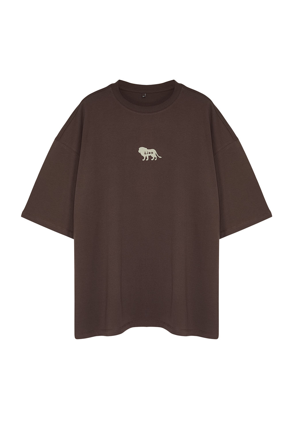 Trendyolmilla Man Buyuk Beden Koyu Kahverengi Oversize Hayvan Bask? ve Nak?sl? %100 Pamuklu T-Shirt TMNSS24BF00018  фото 7