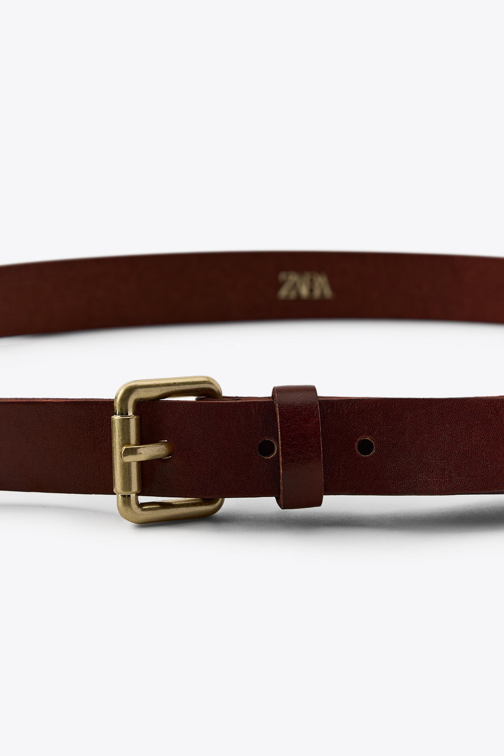 LEATHER MULTI-POSITION BUCKLE BELT - Zara фото 4